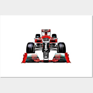 F1 Car Cartoon Posters and Art